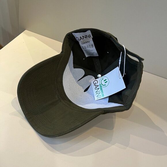 Ganni Dark Green Baseball Cap - Picture 7 of 8